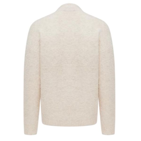 Genti Turtle Monogram Half Zip Sweater Off White