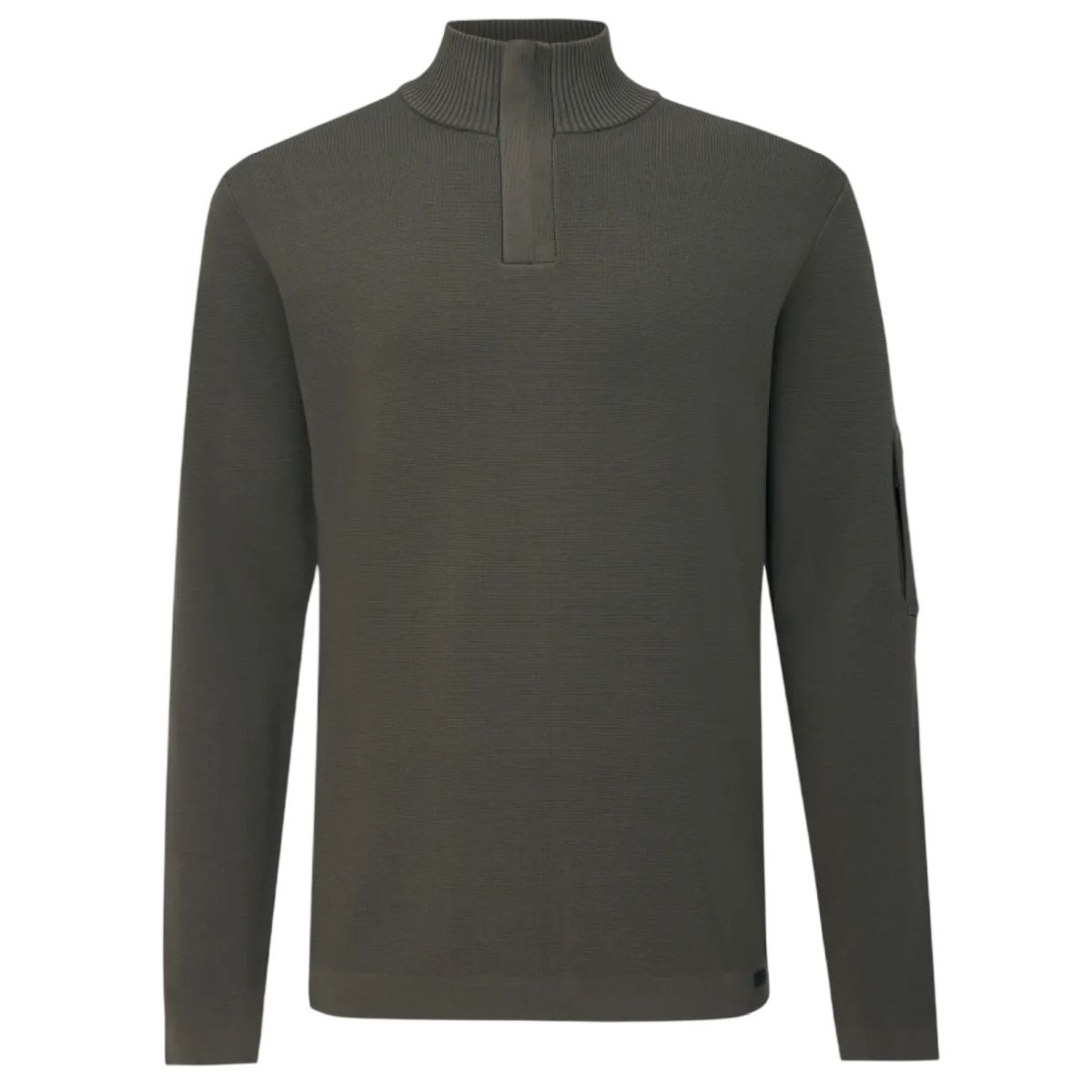 Genti Turtle Zip Sweater Donker Groen