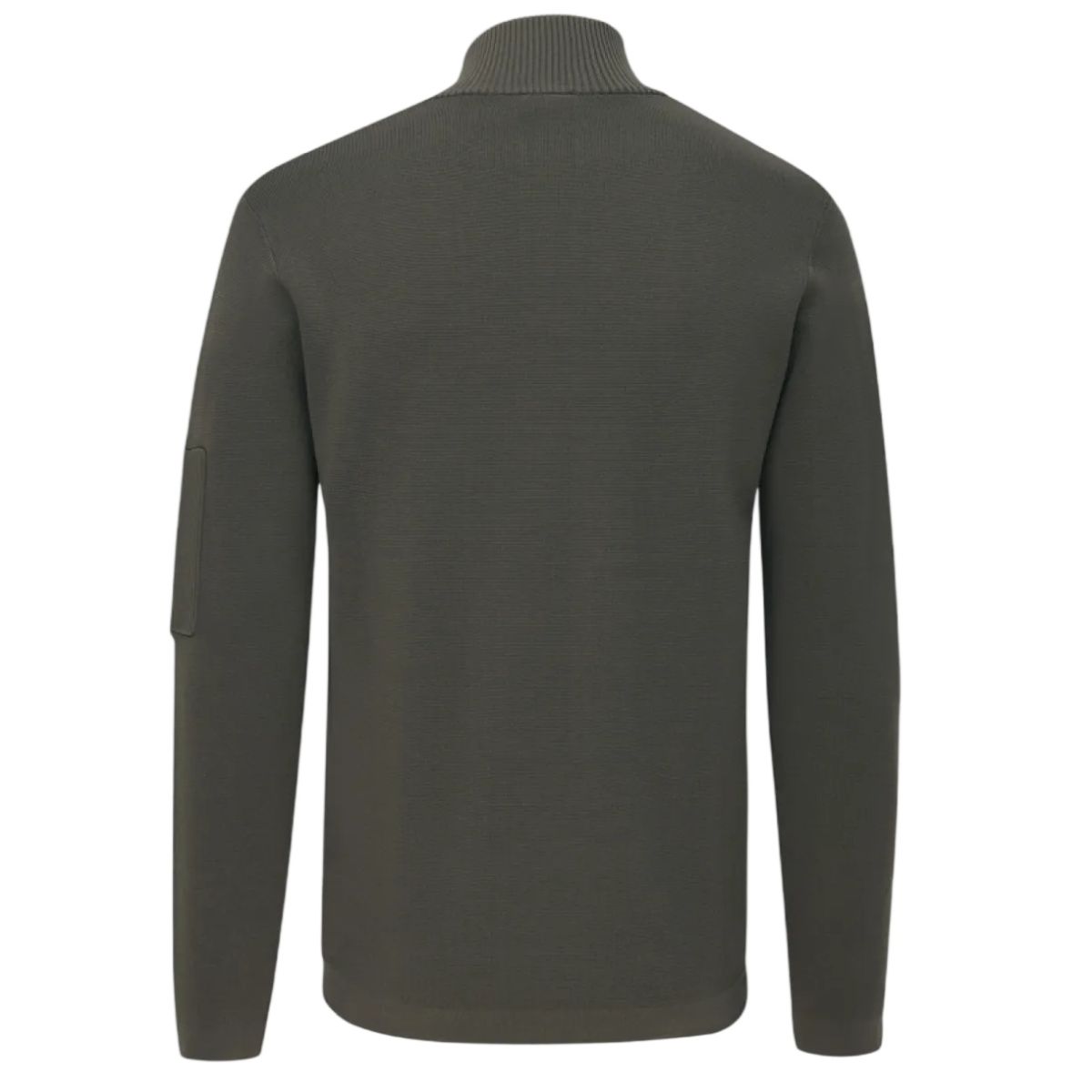 Genti Turtle Zip Sweater Donker Groen