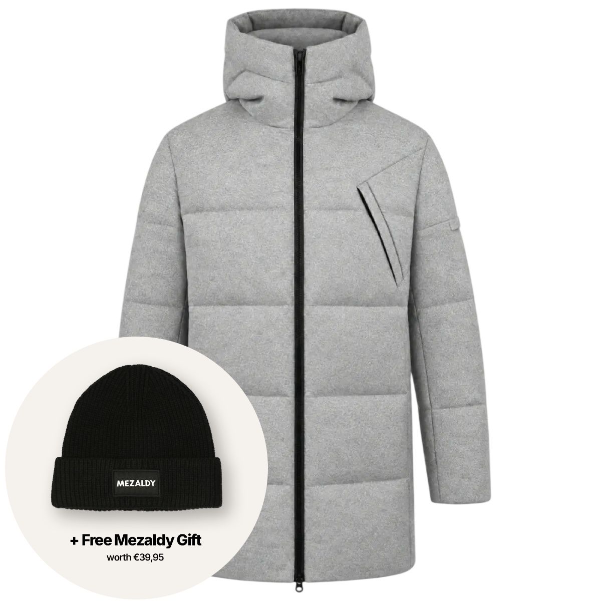 Genti Wool Chris Parka Grijs