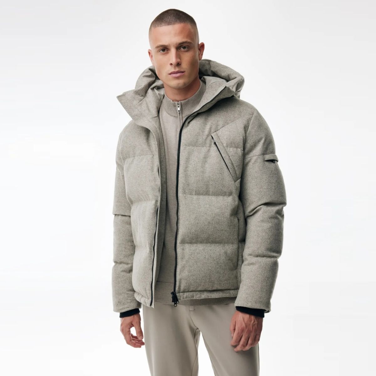 Genti Wool Cross Puffer Beige