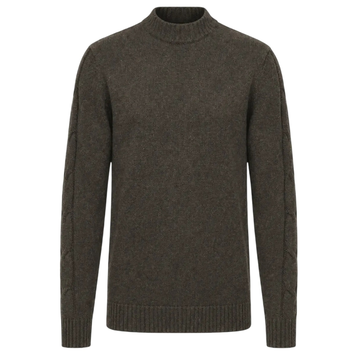 Gentiluomo Cable Sleeve Turtle Sweater Bruin