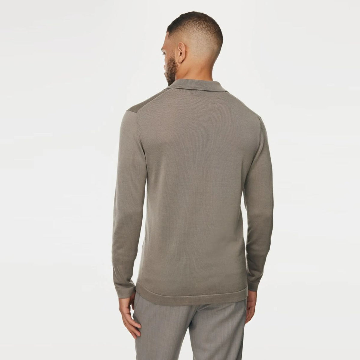 Gentiluomo No Buttons Longsleeve Polo Bruin