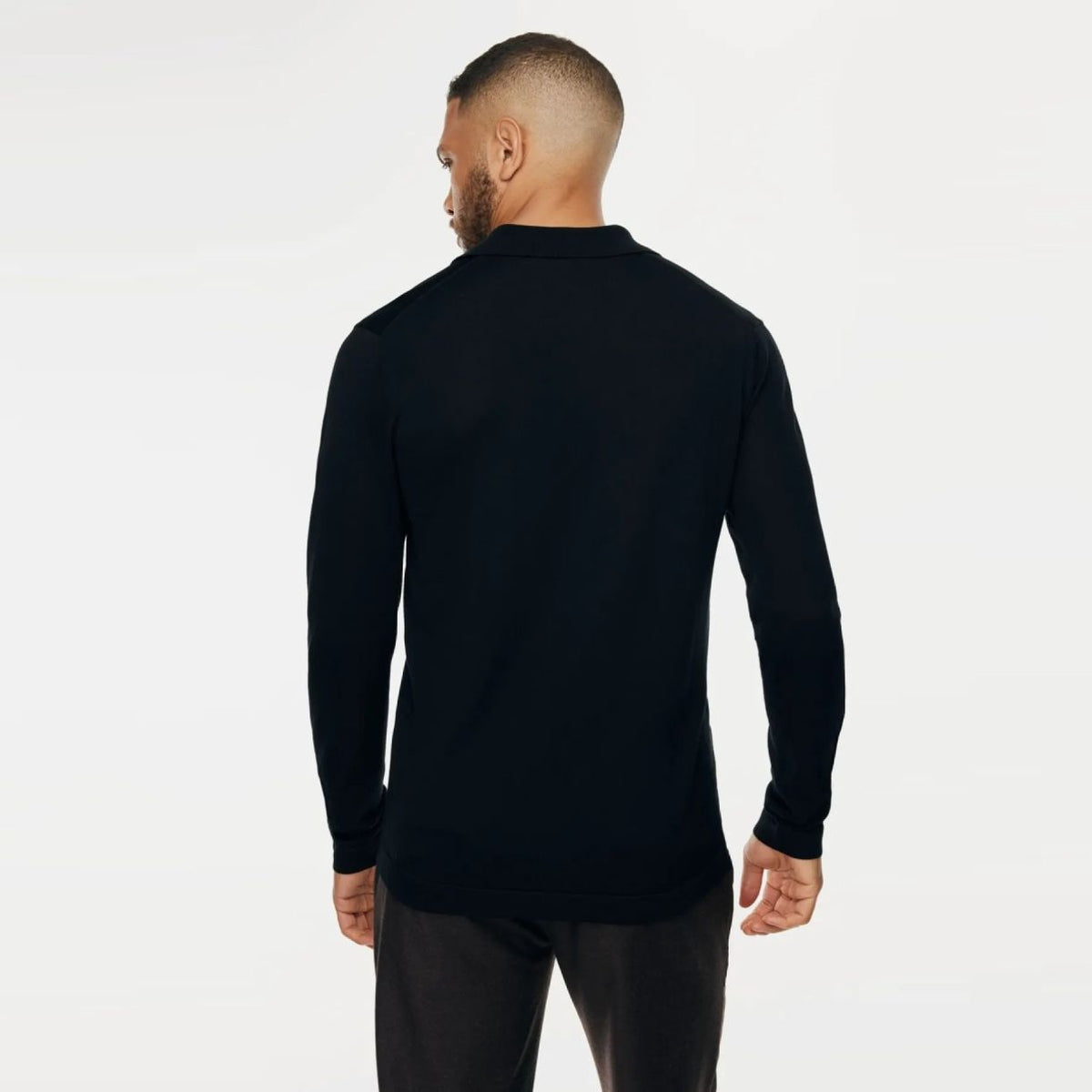 Gentiluomo No Buttons Longsleeve Polo Navy