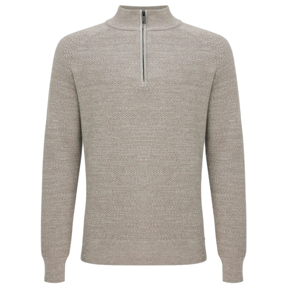 Gentiluomo Structured Turtle Zip Sweater Beige