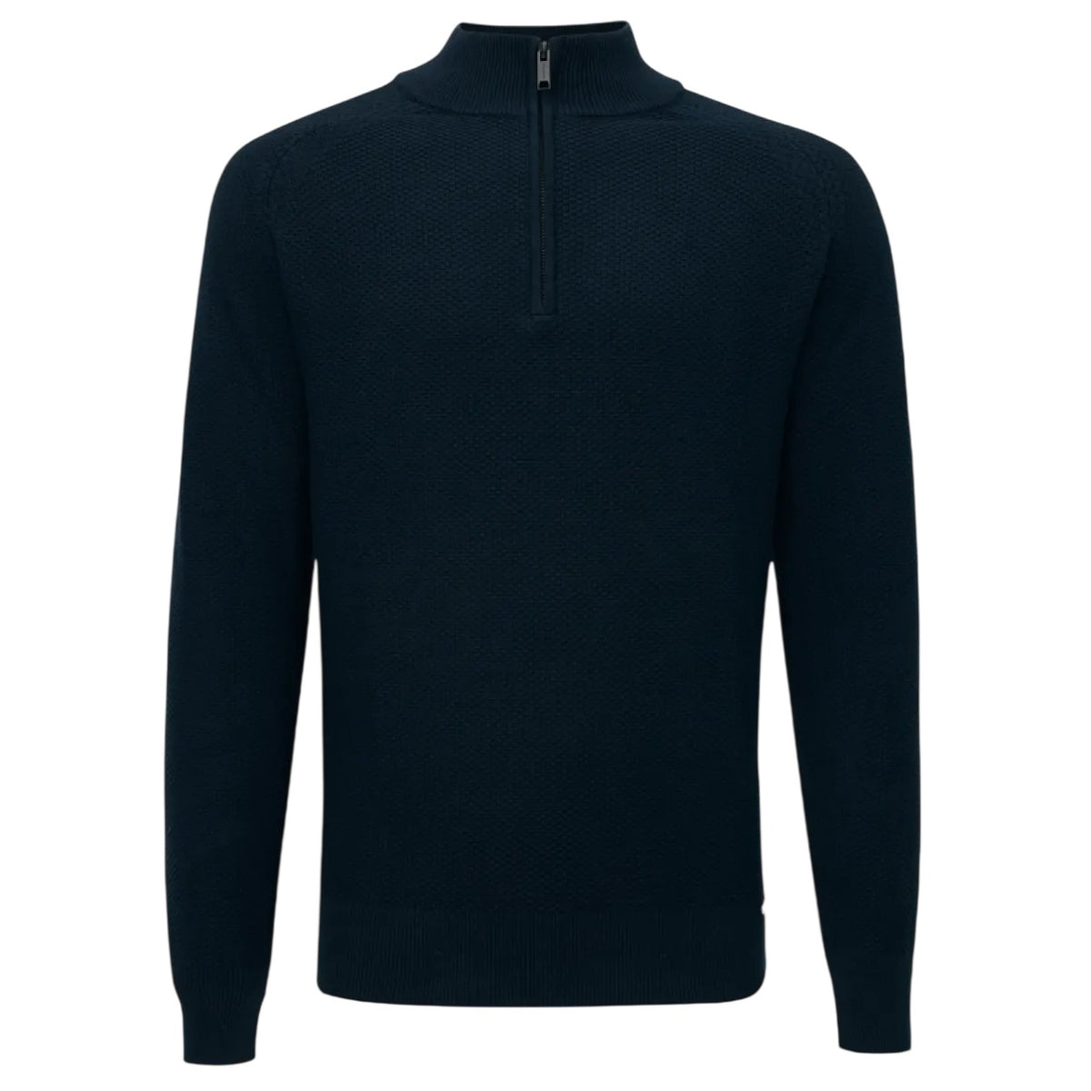 Gentiluomo Structured Turtle Zip Sweater Navy