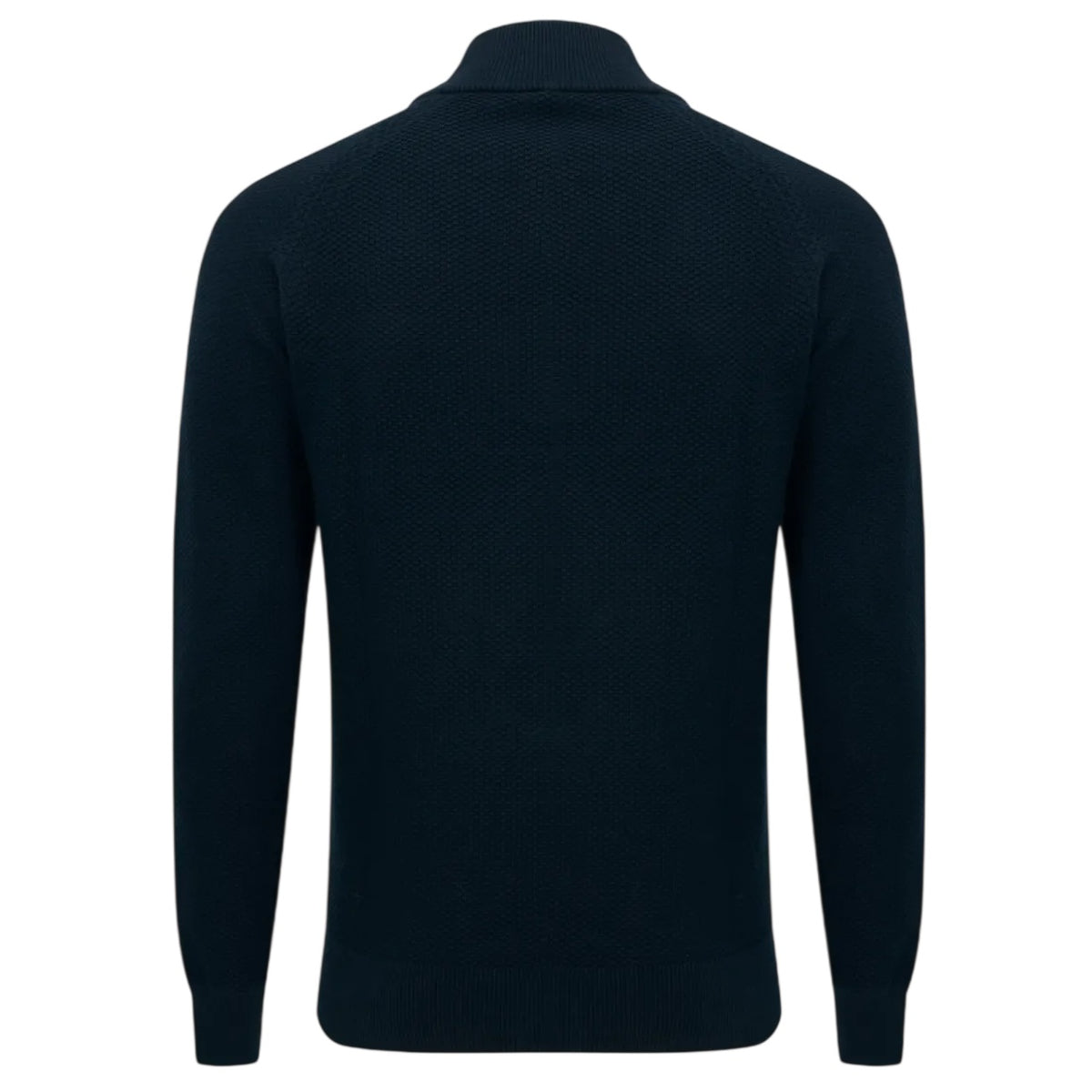 Gentiluomo Structured Turtle Zip Sweater Navy