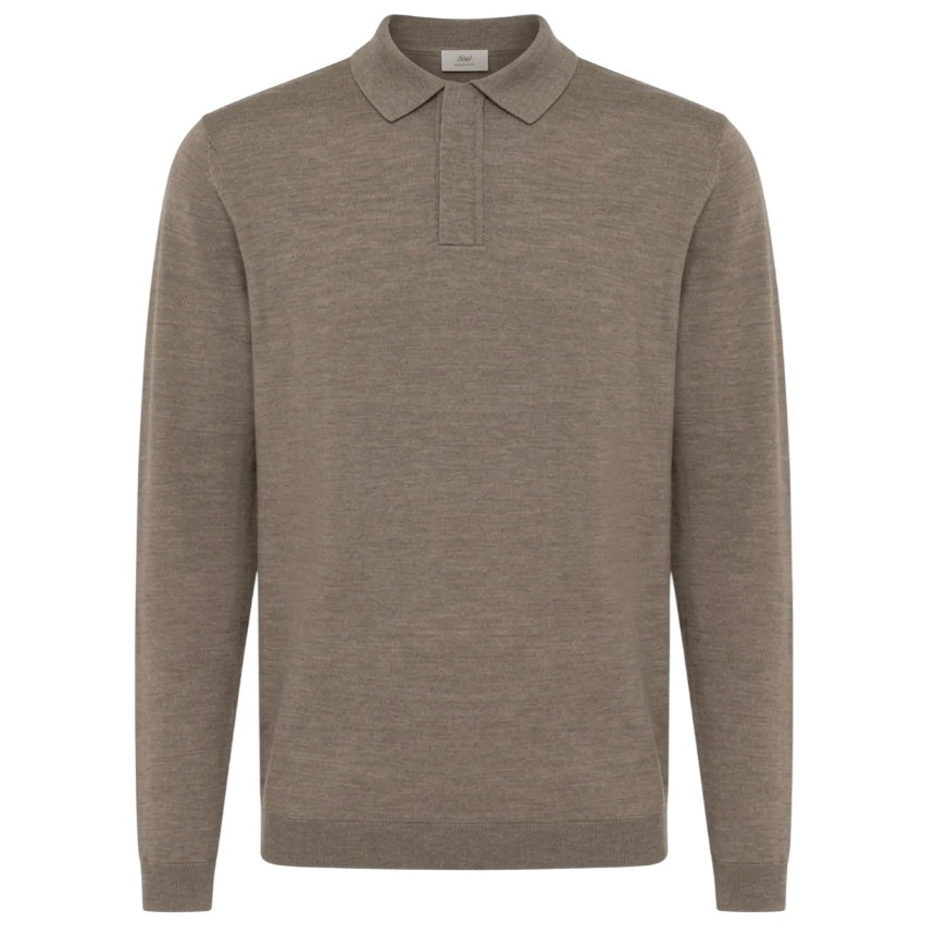 Gentiluomo Zip Longsleeve Polo Bruin