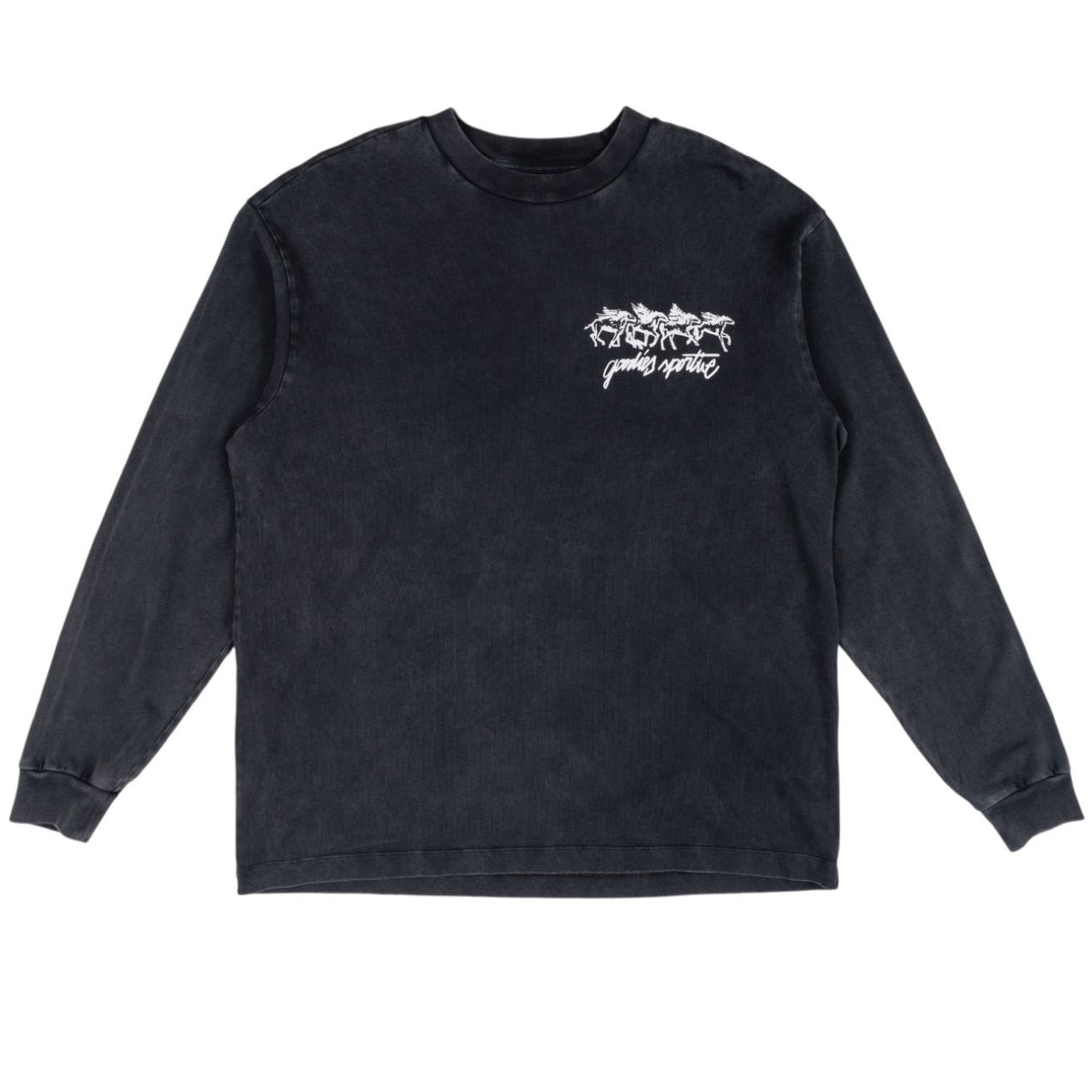 Goodies Sportive Les Chevaux Sauvages Longsleeve T-shirt Antraciet