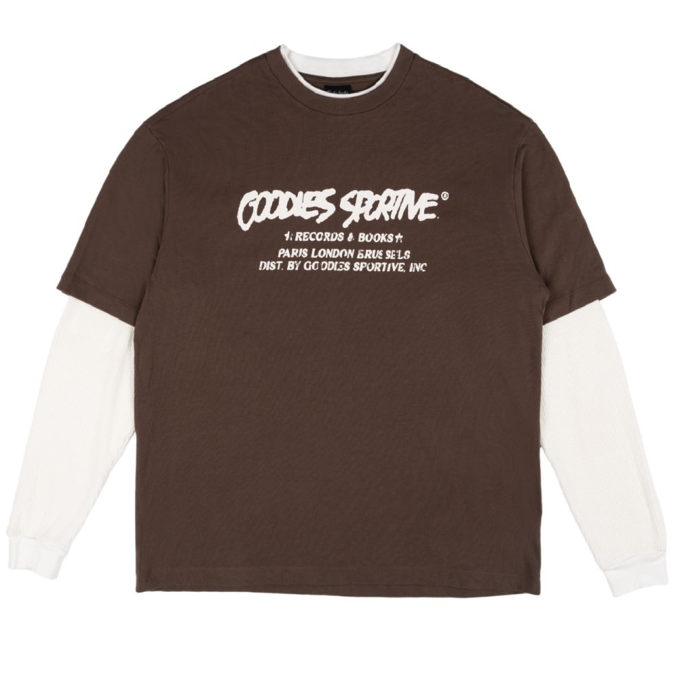 Goodies Sportive Records Longsleeve T-shirt Bruin