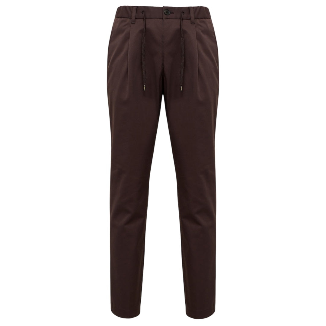 Herno Cotton-Effect Stretch Pantalon Bruin