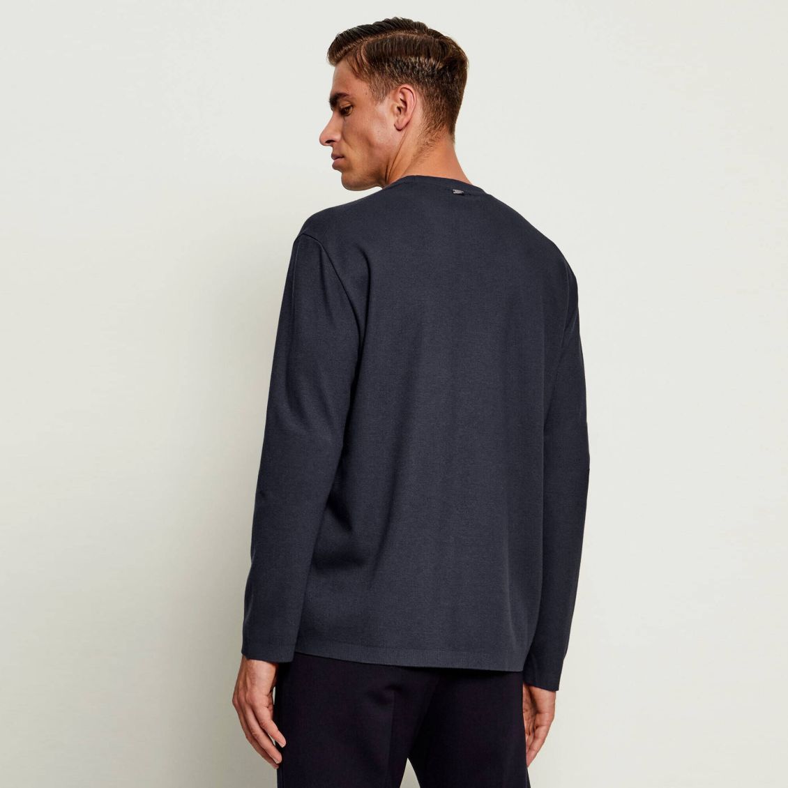 Herno Cotton & Cashmere Longsleeve T-shirt Navy