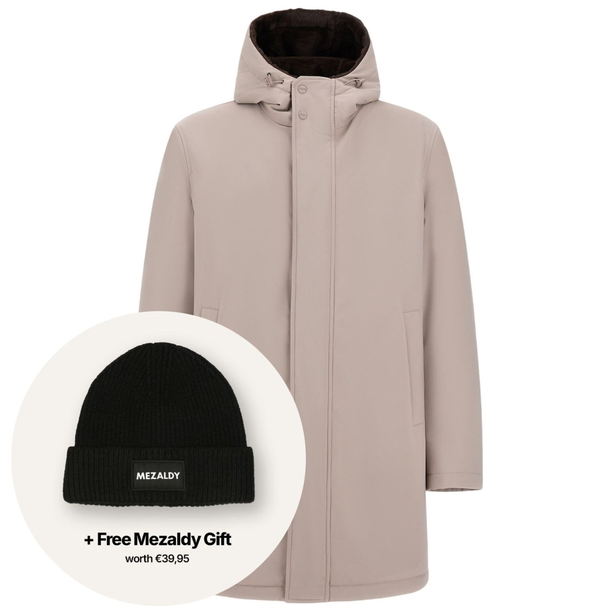 Herno Twill Fur Parka Grijs