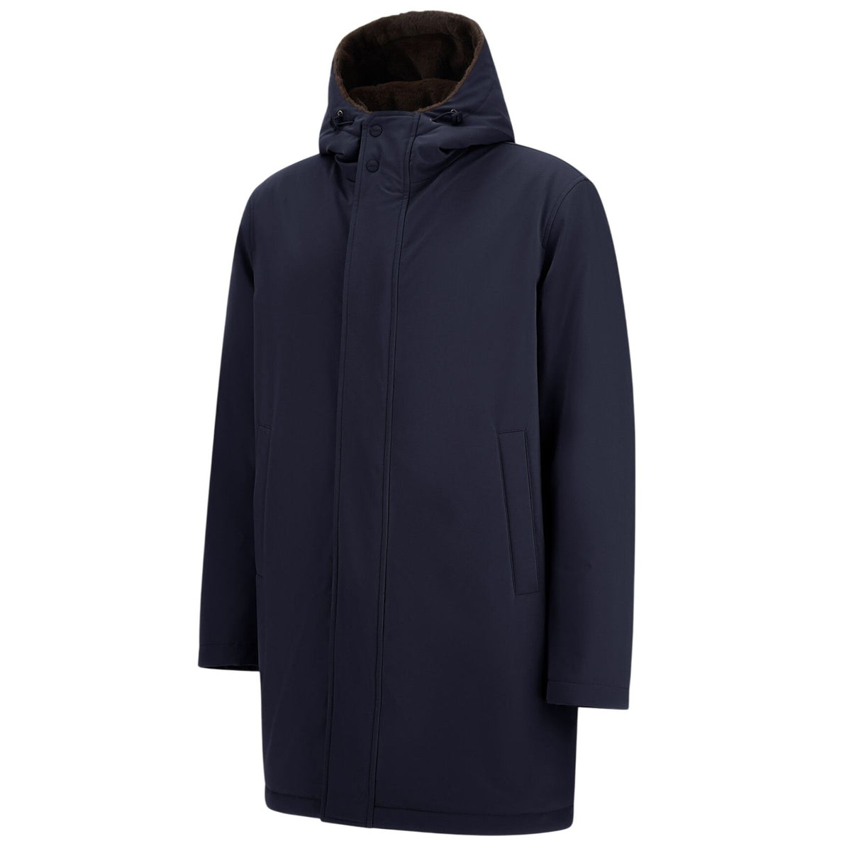 Herno Twill Fur Parka Navy