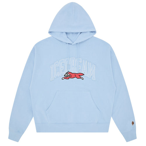 Icecream College Applique Running Dog Hoodie Licht Blauw