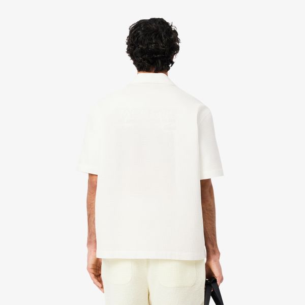Lacoste Waffle Knit Overhemd Off White