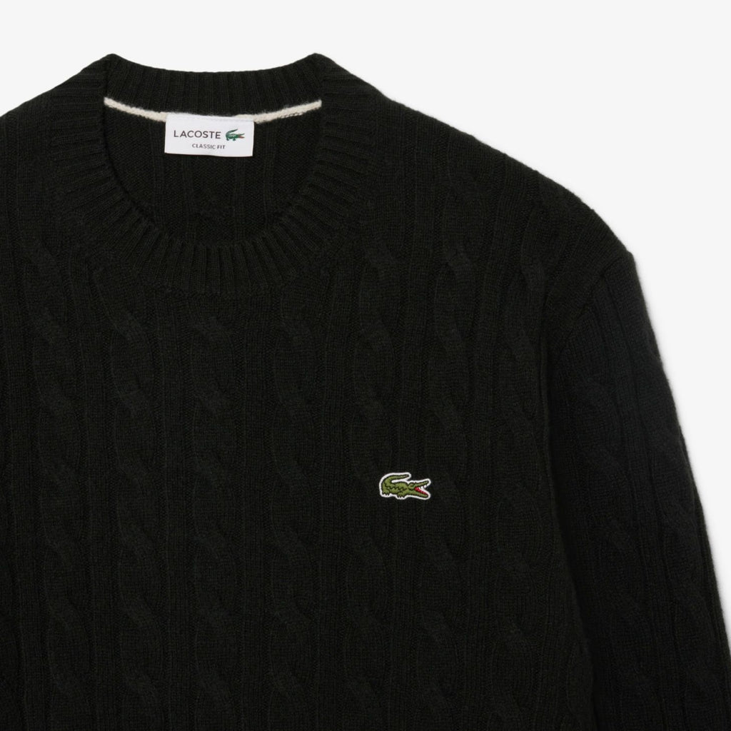 Lacoste Cable Knit Sweater Donker Groen