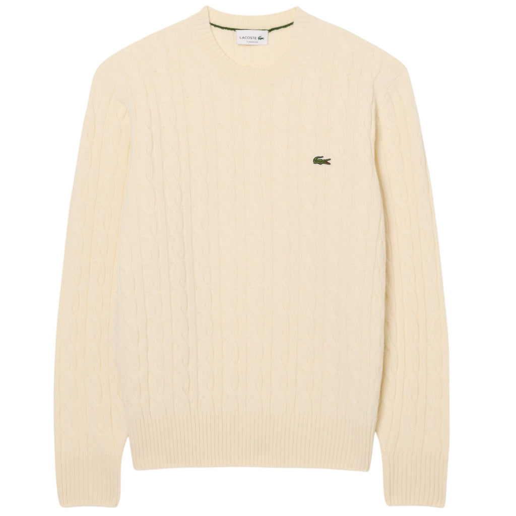 Lacoste Cable Knit Sweater Off White