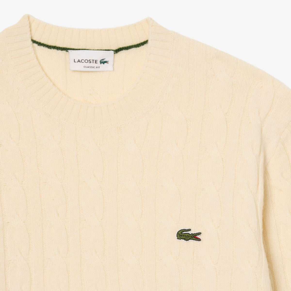 Lacoste Cable Knit Sweater Off White