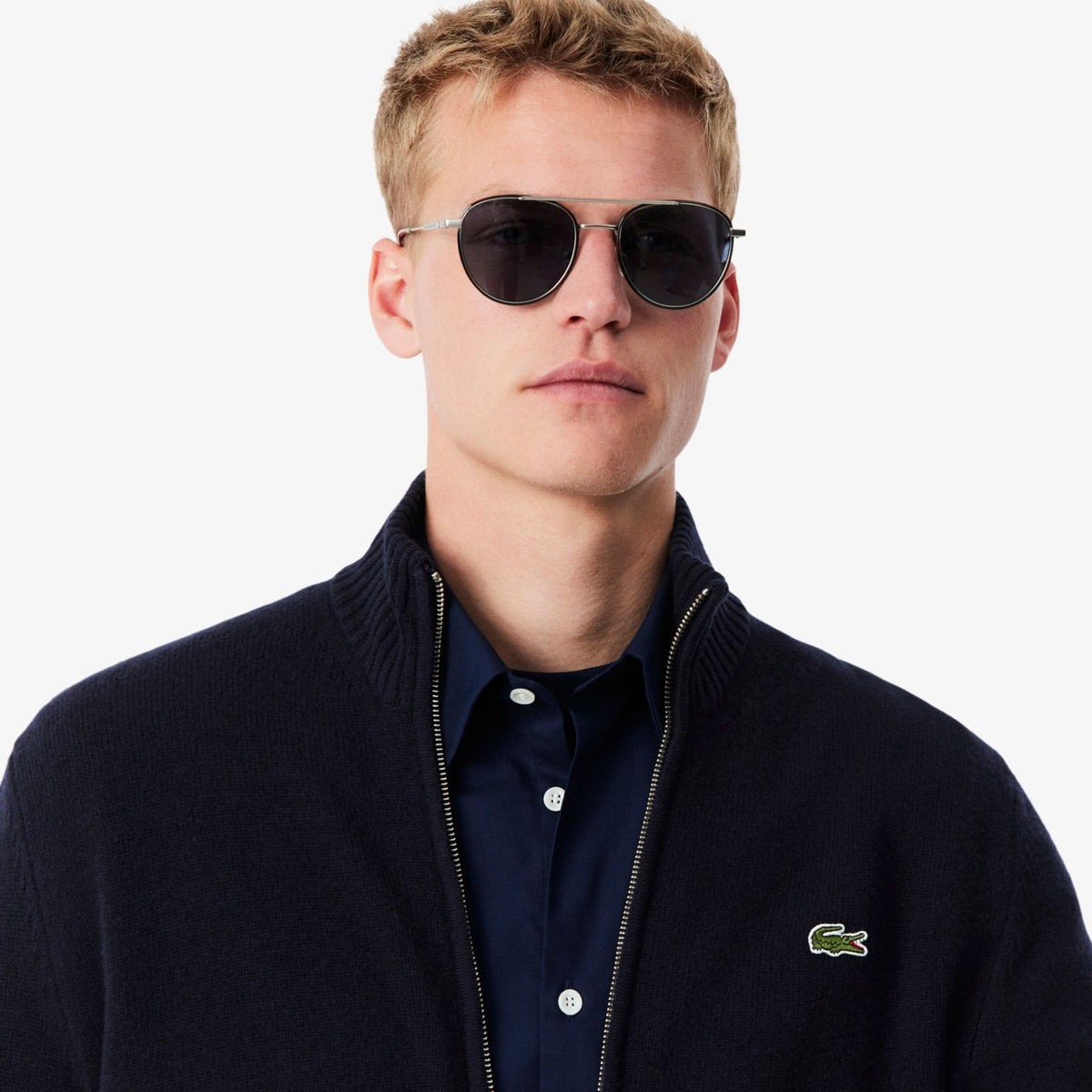 Lacoste Carded Wool Vest Navy