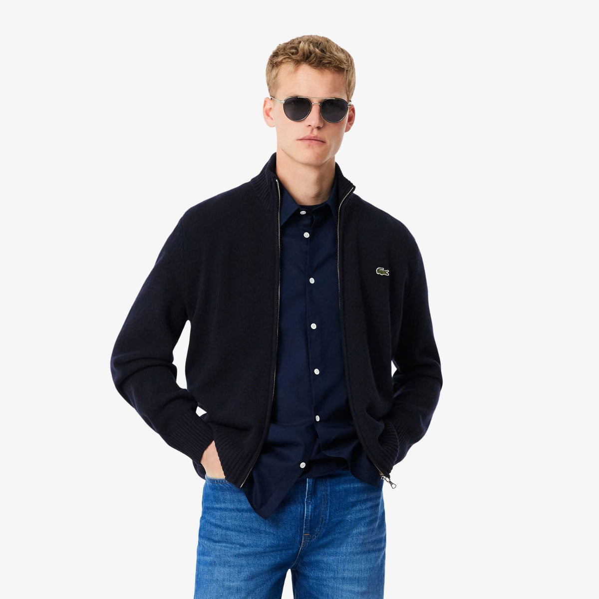 Lacoste Carded Wool Vest Navy