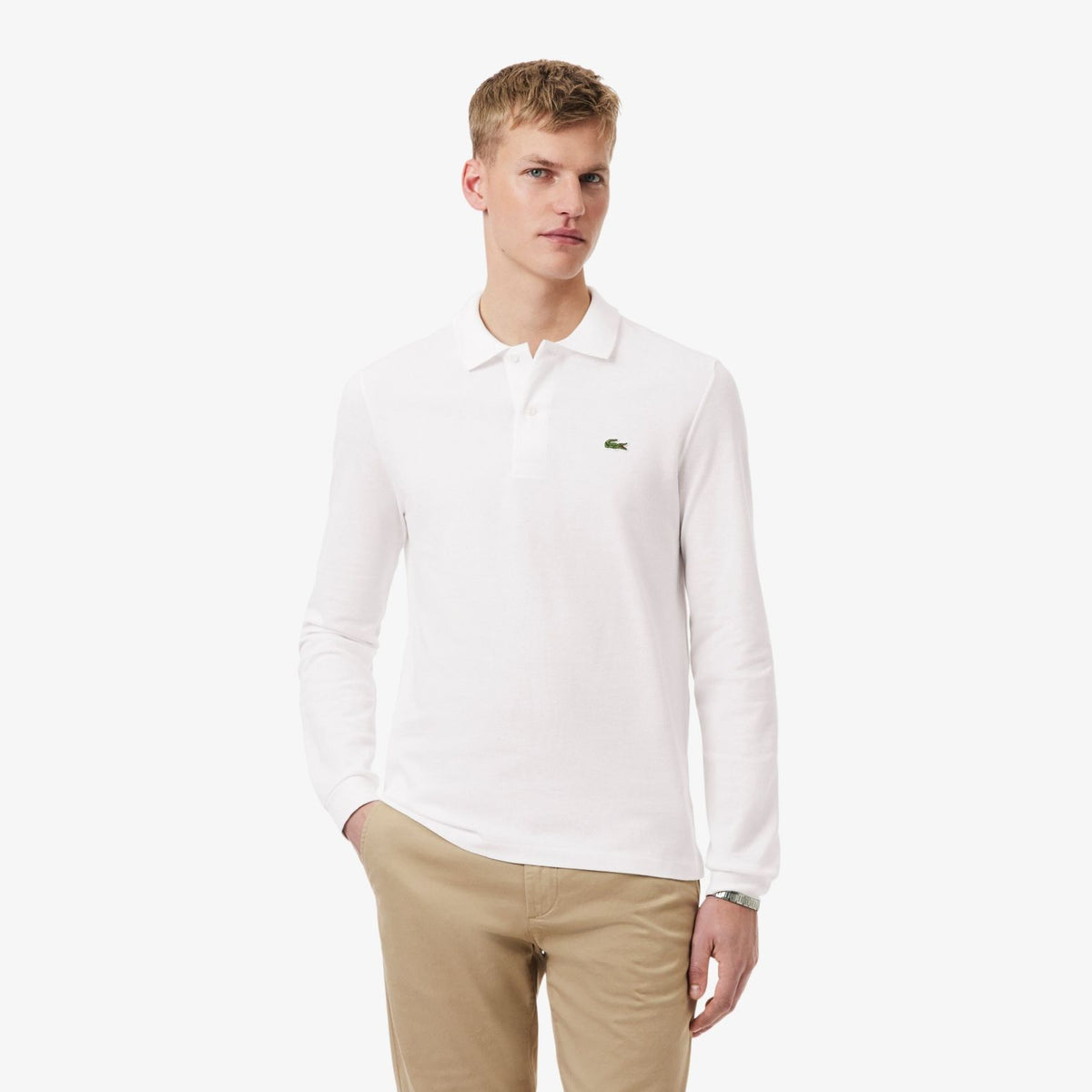 Lacoste Classic Fit Longsleeve Polo Wit