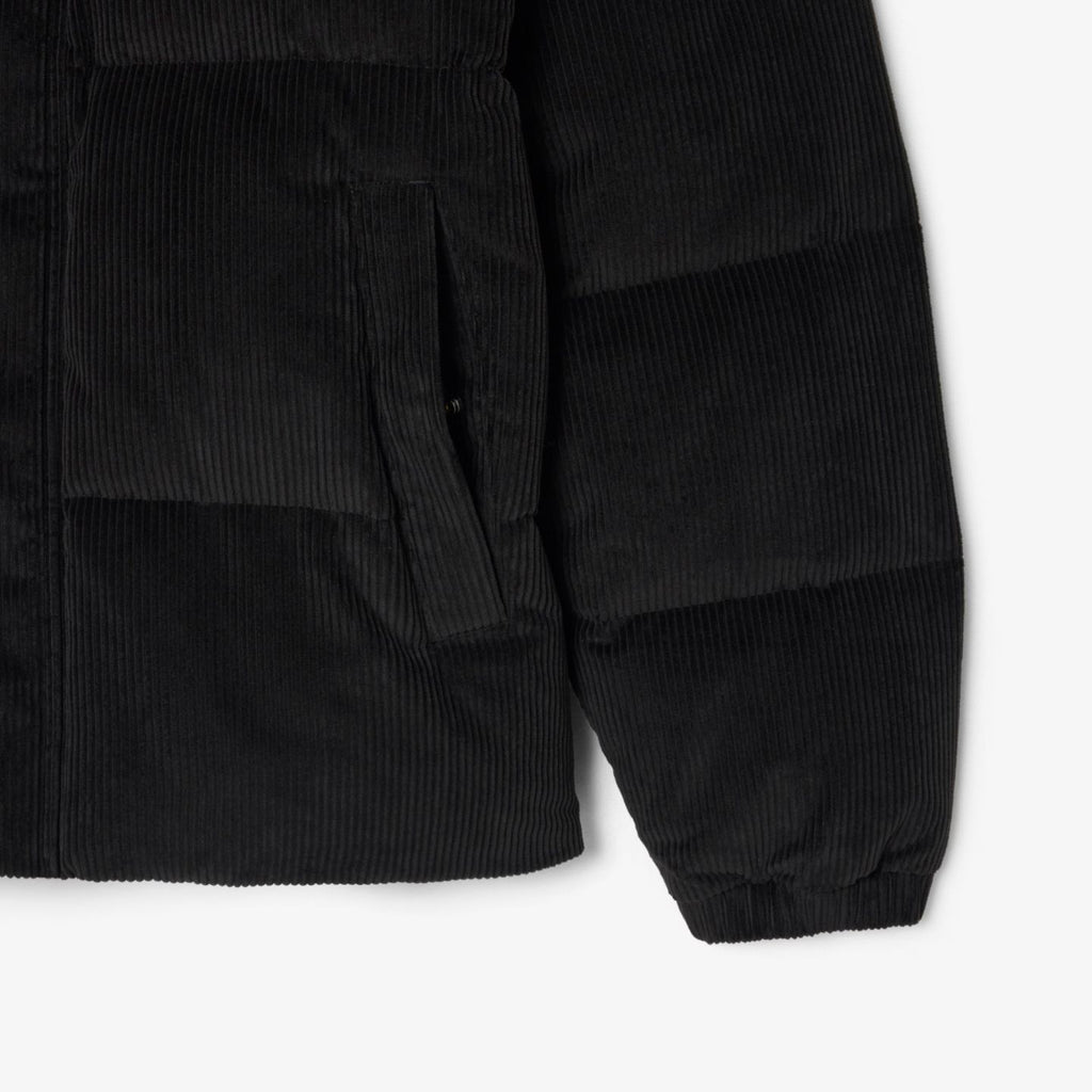 Lacoste Corduroy Down Puffer Zwart