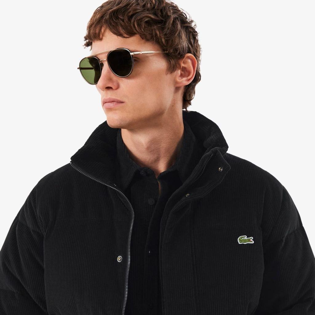 Lacoste Corduroy Down Puffer Zwart