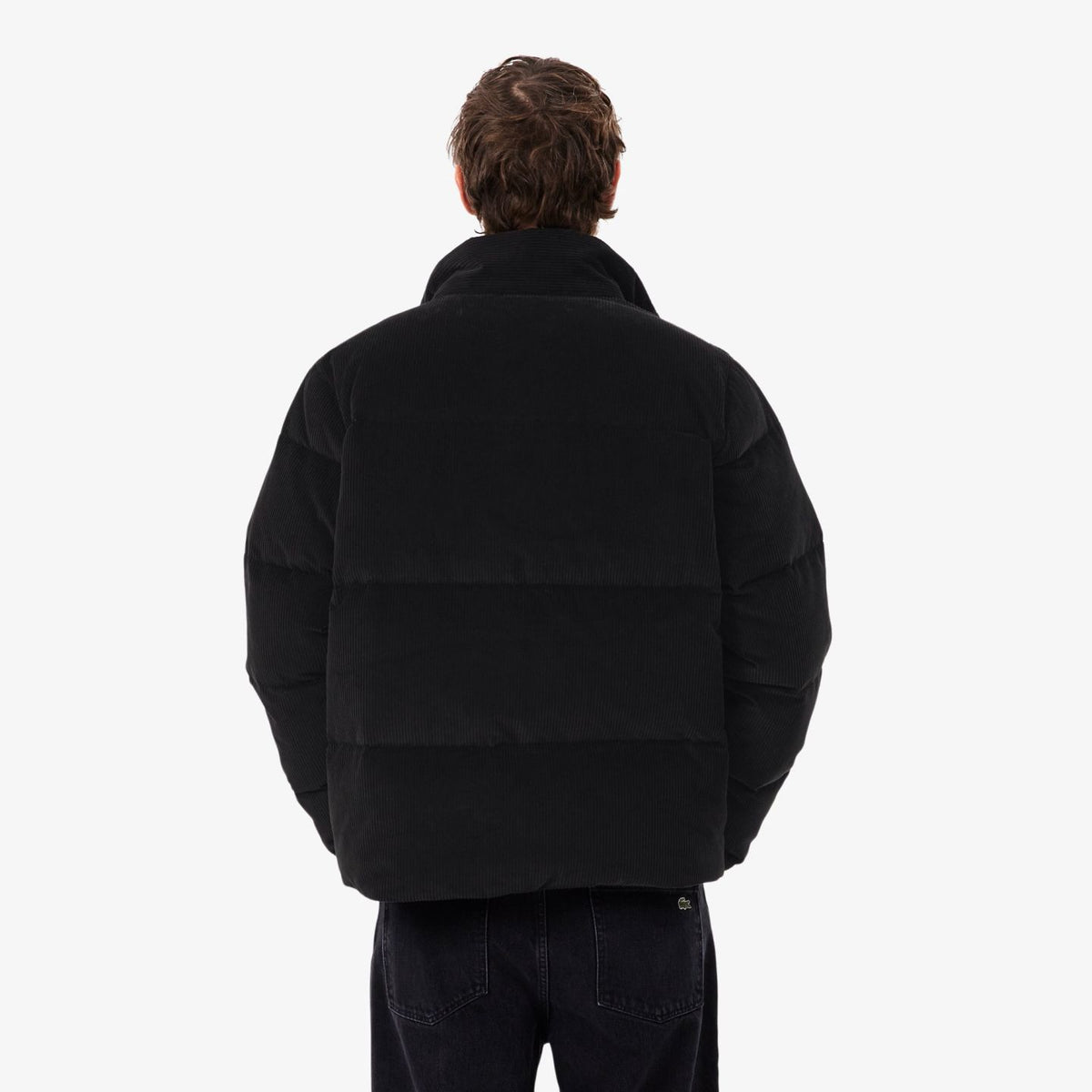 Lacoste Corduroy Down Puffer Zwart