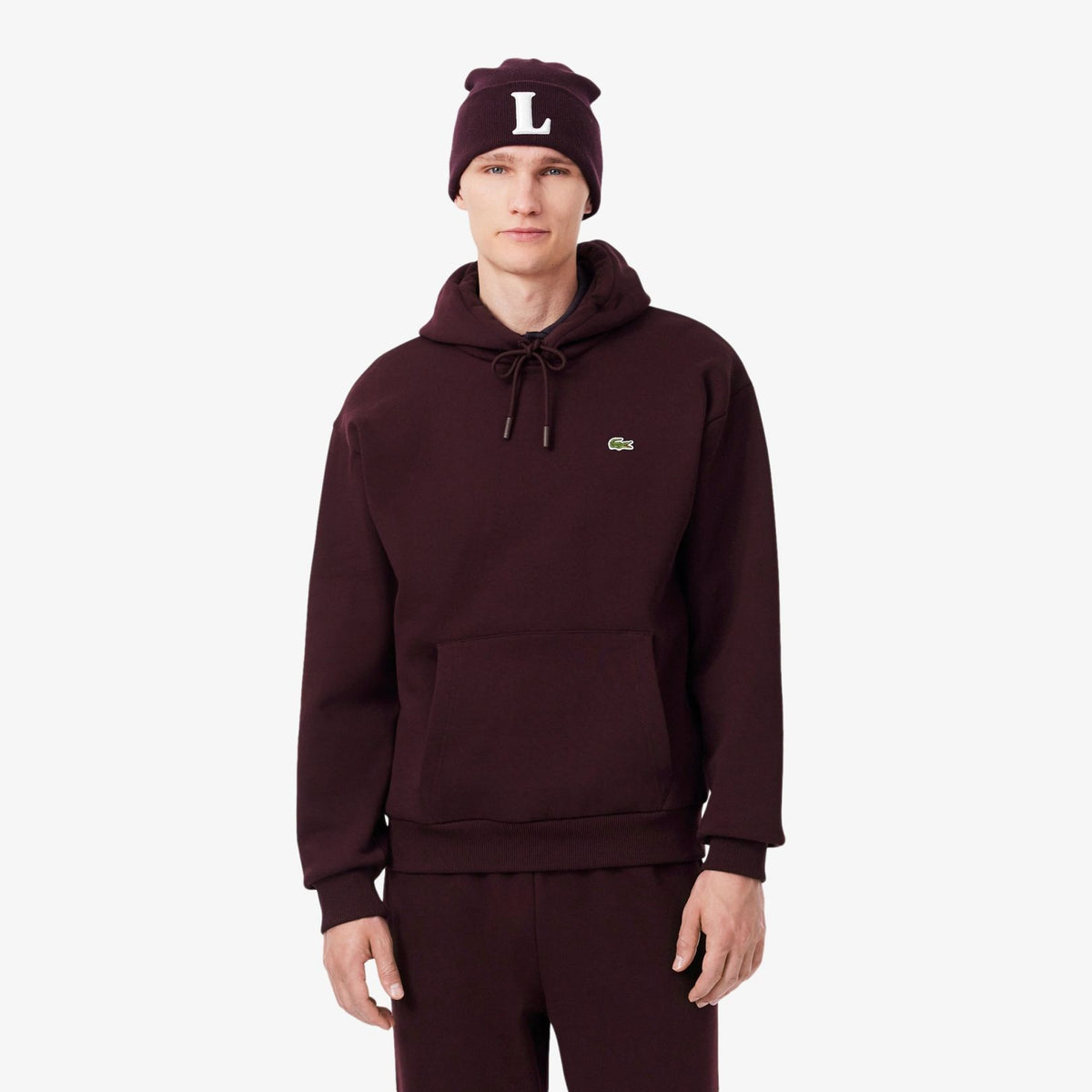 Lacoste Fleece Hoodie Bordeaux