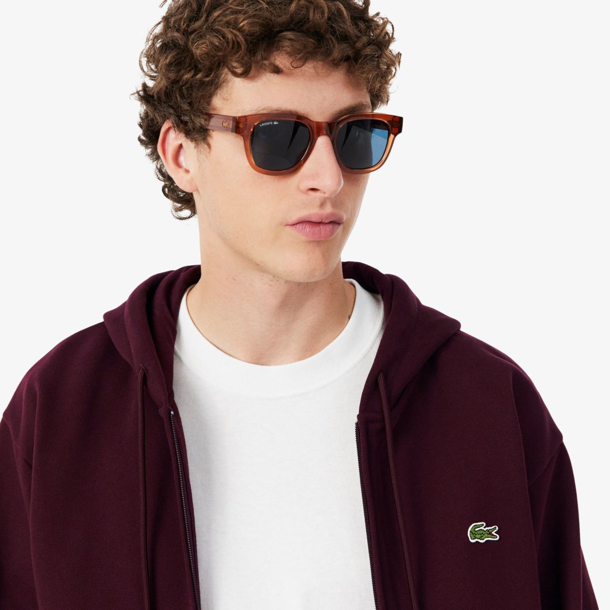 Lacoste Fleece Vest Bordeaux