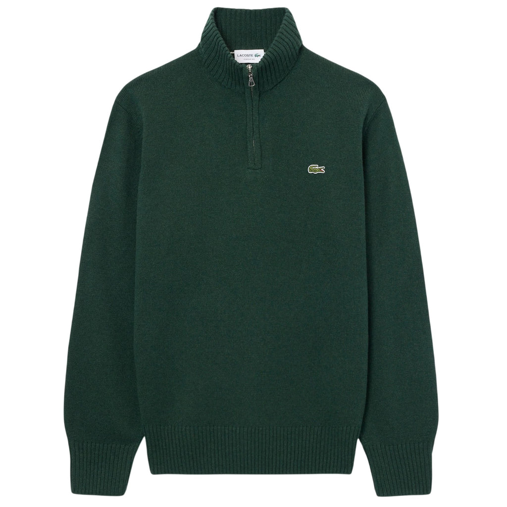 Lacoste Knitted Half Zip Sweater Donker Groen