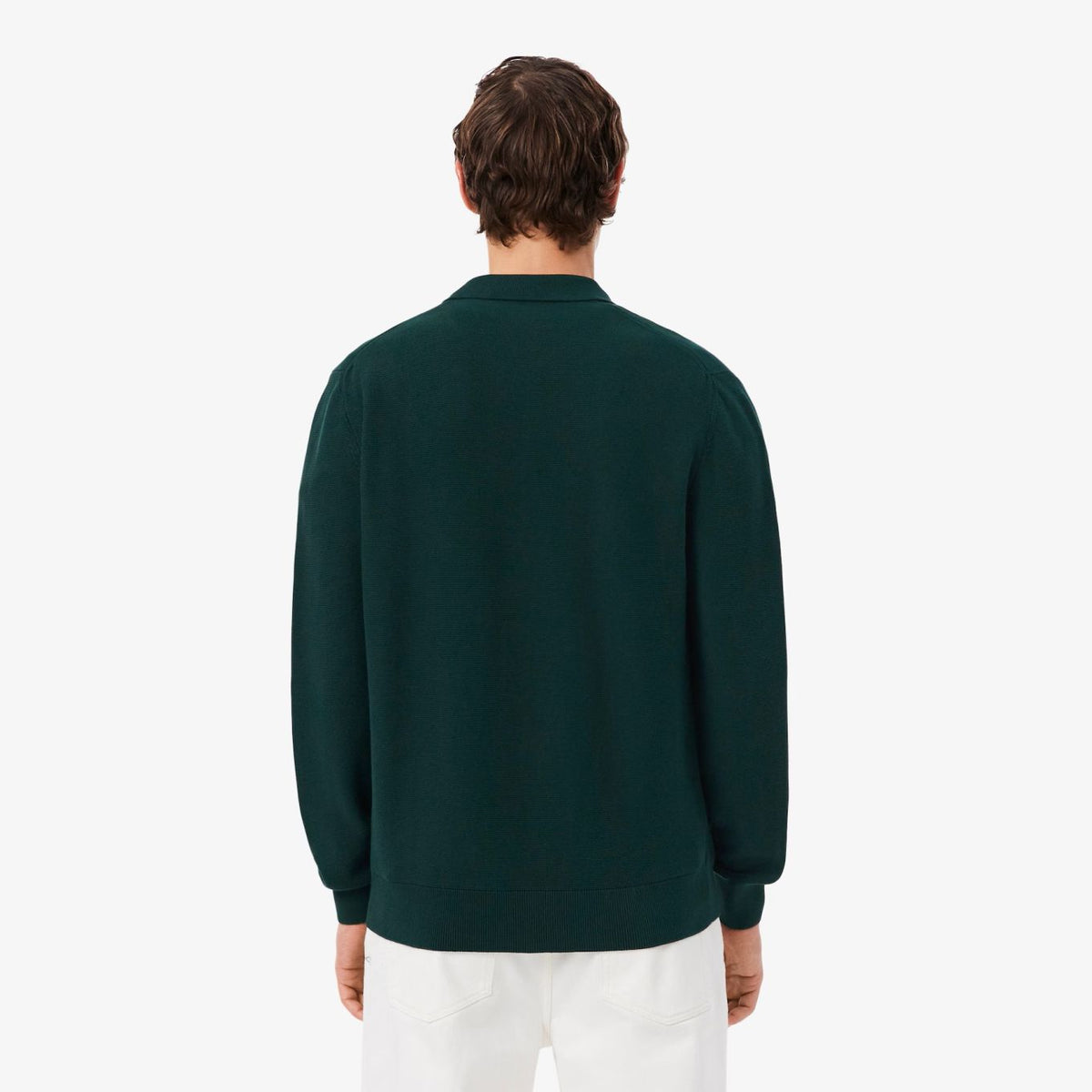 Lacoste Knitted Longsleeve Polo Donker Groen