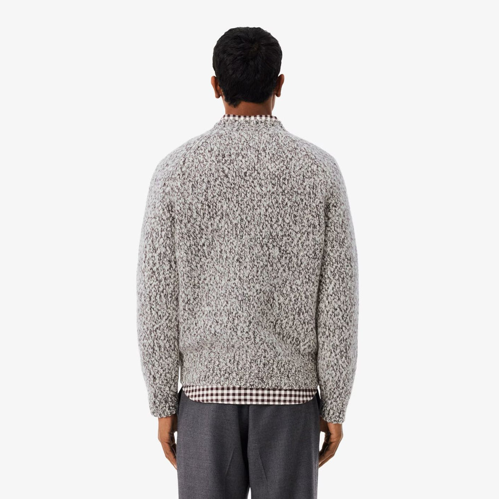 Lacoste Mercerized Knit Wool Sweater Off White/Bruin