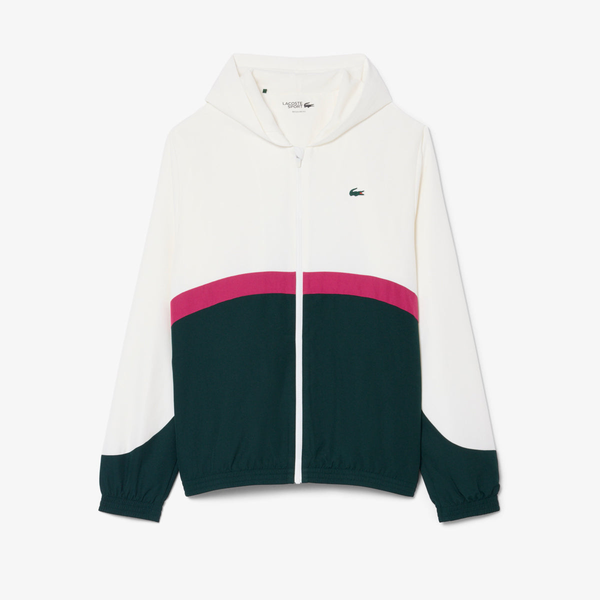 Lacoste Printed Colour-Block Trainingspak Off White/Donker Groen