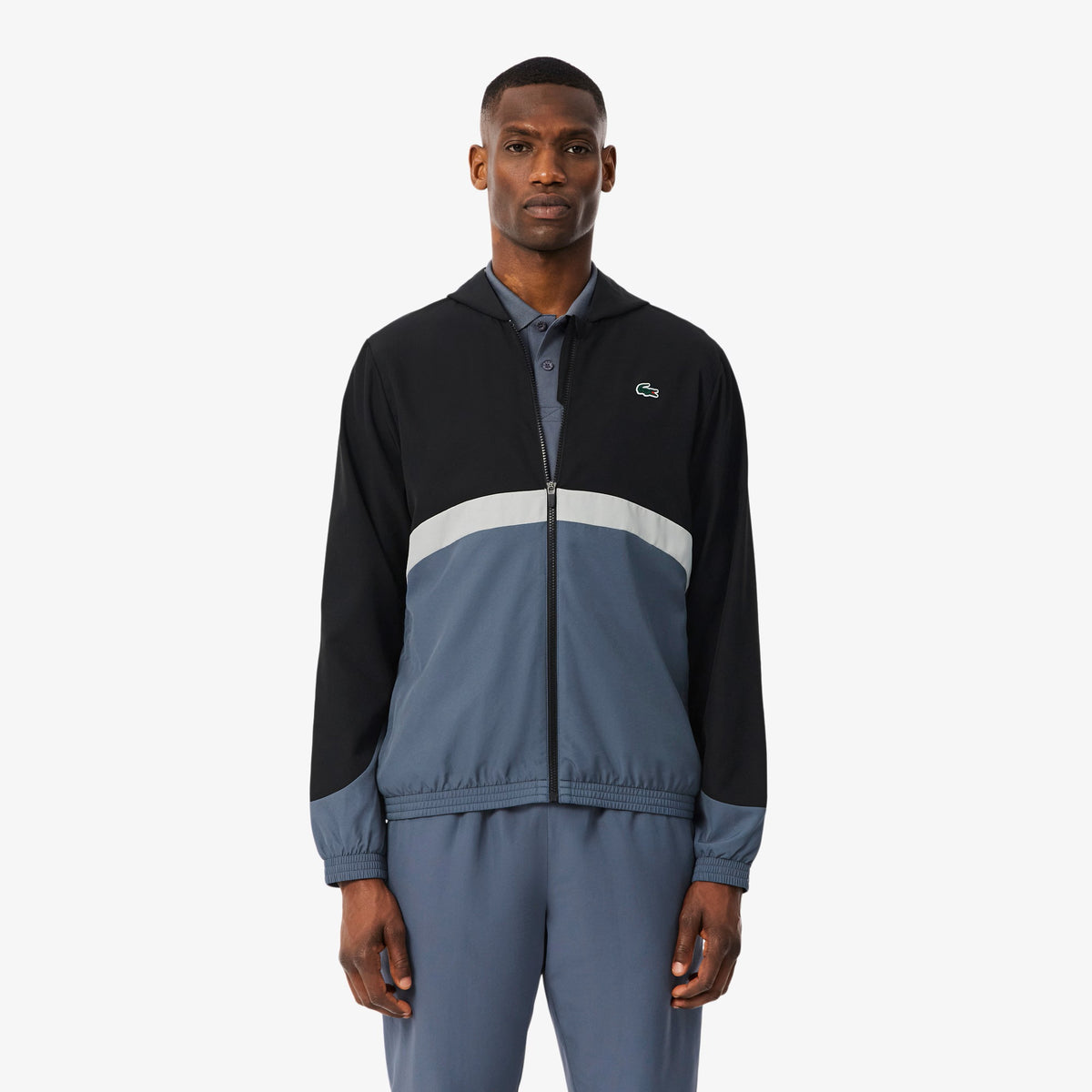 Lacoste Printed Colour-Block Trainingspak Zwart/Grijs