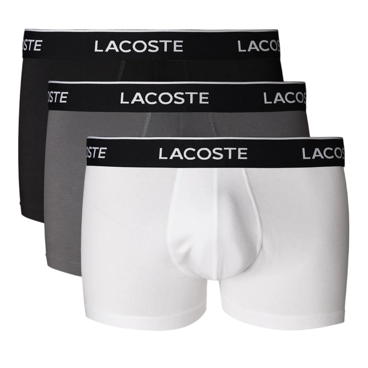 Lacoste Stretch 3-Pack Boxer Wit/Antraciet/Zwart