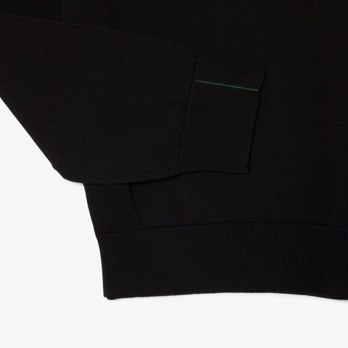 Lacoste Zipped High Neck Cotton Sweater Zwart