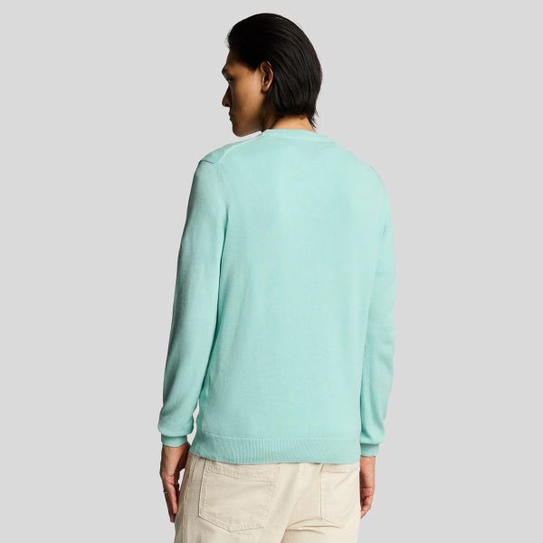 Lyle & Scott Cotton Crewneck Sweater Licht Blauw