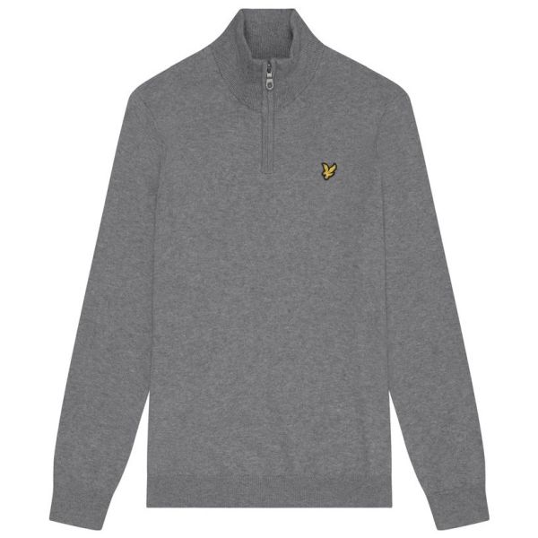 Lyle & Scott Cotton Merino Quarter Zip Sweater Grijs