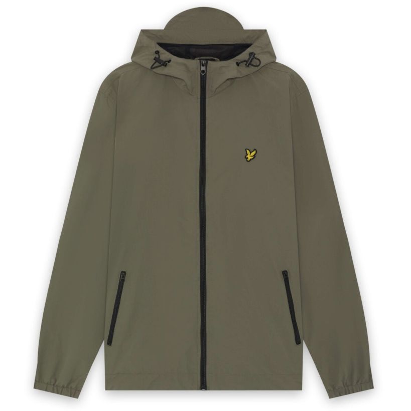Lyle & Scott Contrast Zip Through Jack Donker Groen