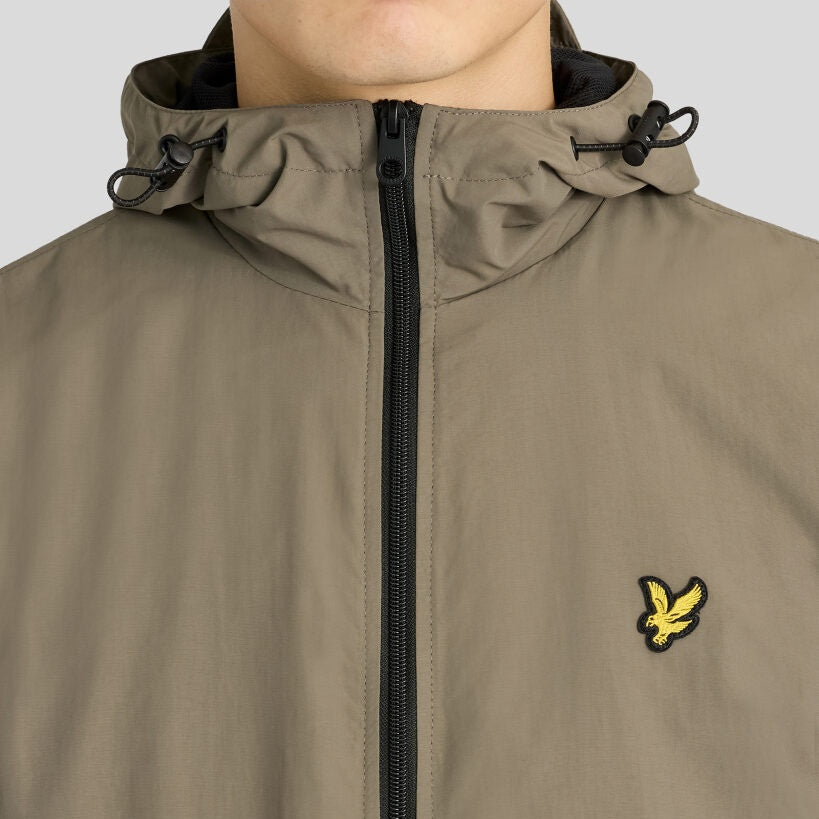 Lyle & Scott Contrast Zip Through Jack Donker Groen