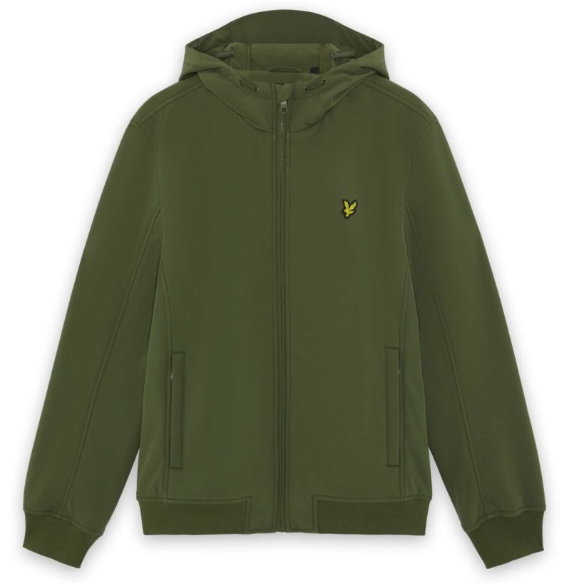 Lyle & Scott Fleece Back Softshell Jack Donker Groen