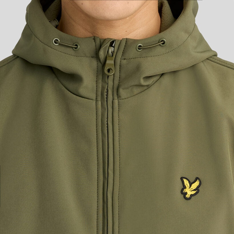Lyle & Scott Fleece Back Softshell Jack Donker Groen