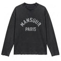 Mansour Paris College Destroyed Longsleeve T-shirt Zwart