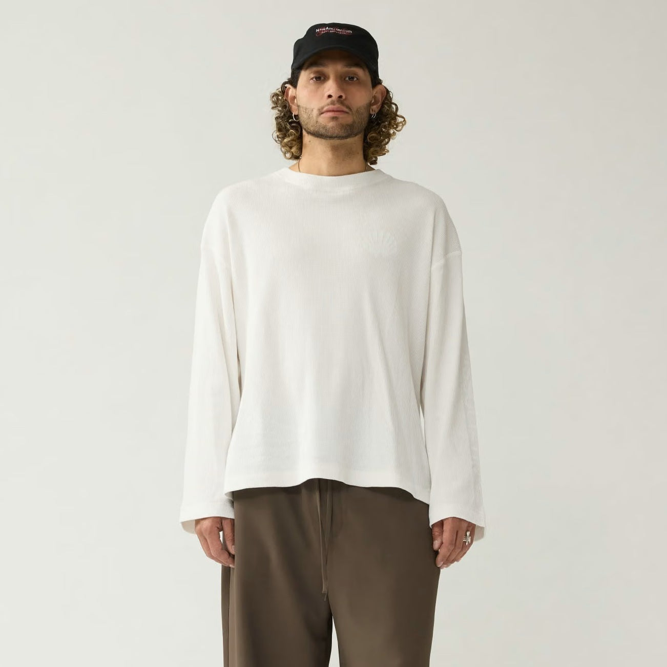 New Amsterdam Surf Association Logo Longsleeve Waffle T-shirt Wit