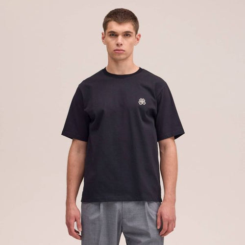 NN.07 Jett Embro T-shirt Zwart