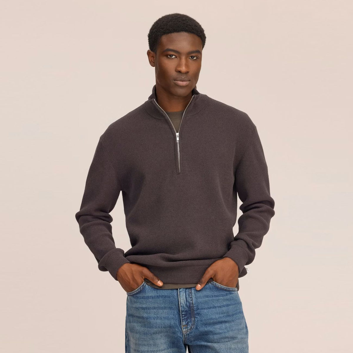 NN.07 Danny Half Zip Sweater Bruin