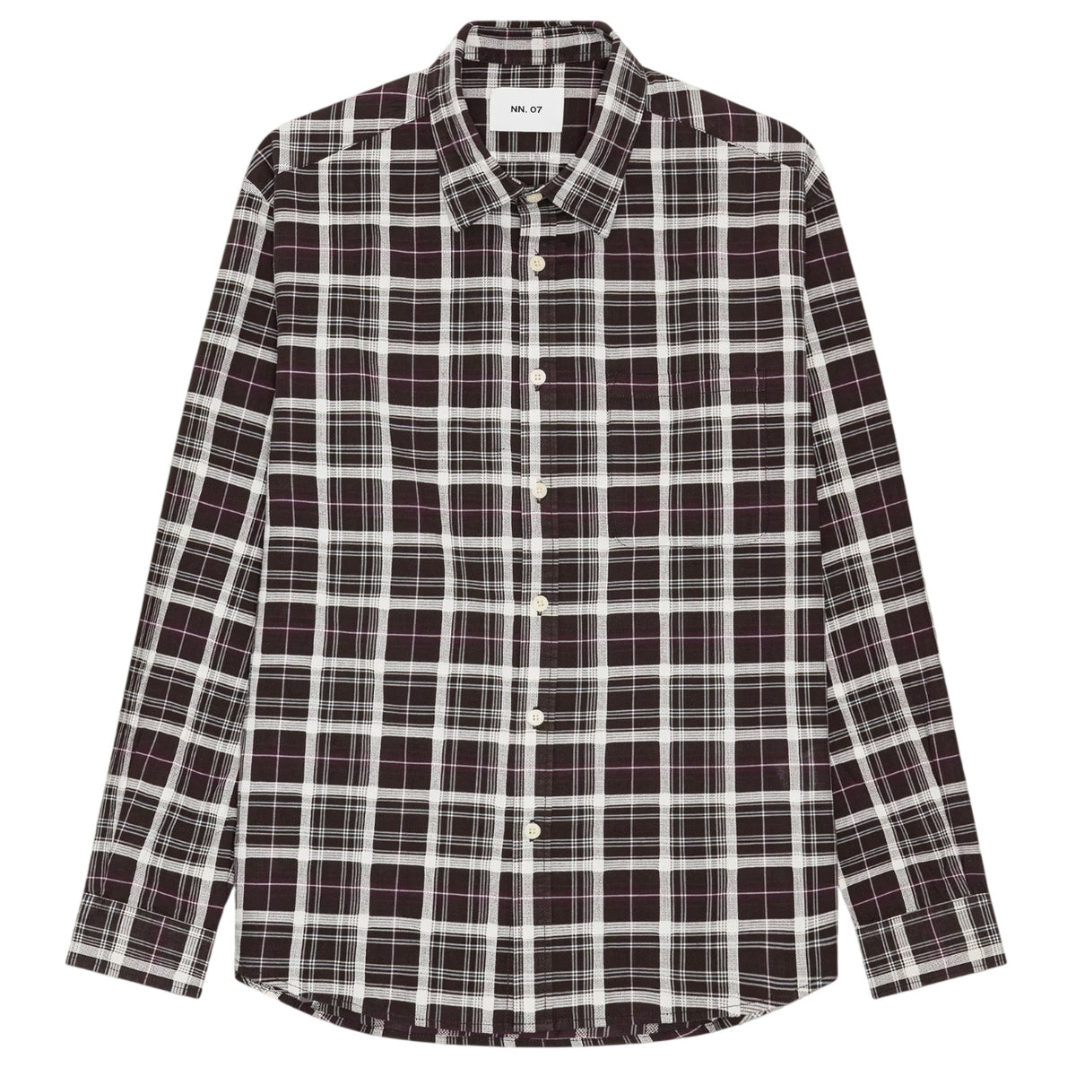 NN.07 Deon Check Overhemd Bordeaux