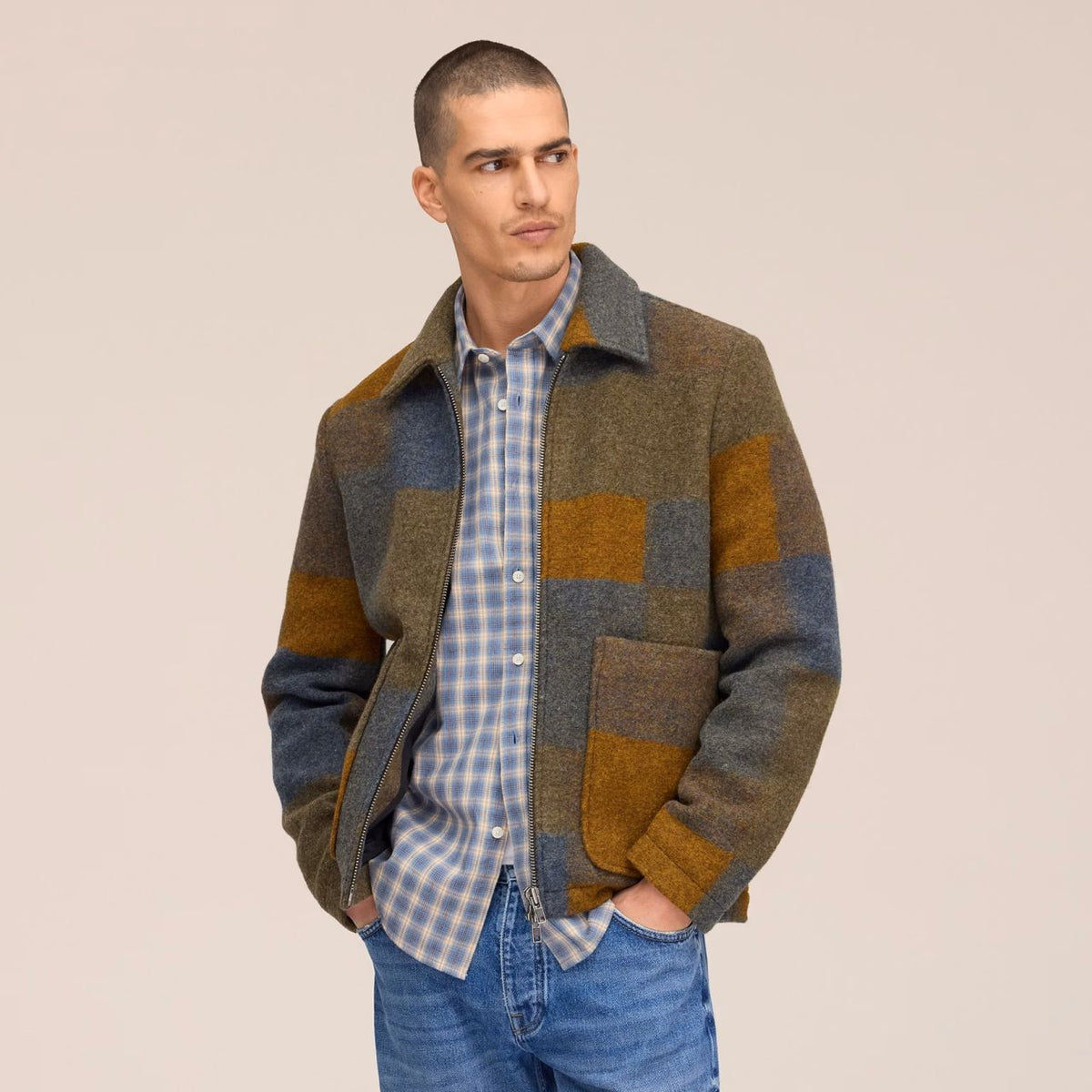 NN.07 Gael Overshirt Bruin/Donker Groen